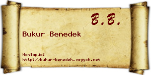 Bukur Benedek névjegykártya